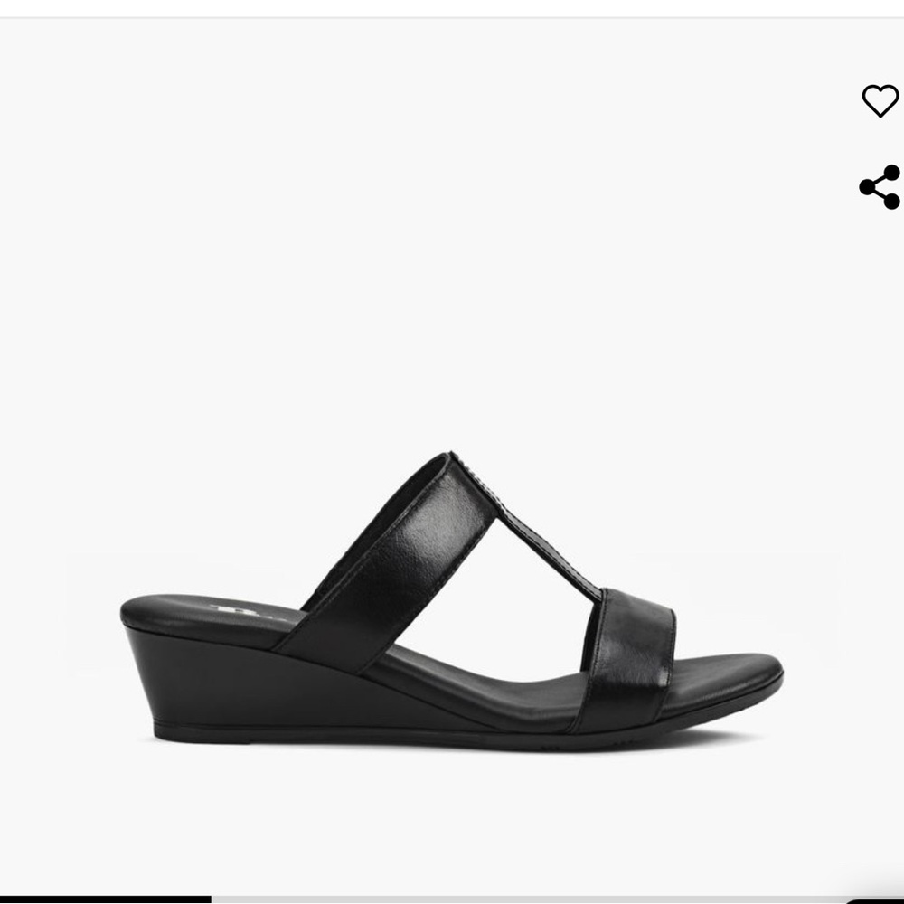 NWT Browns Elegant Black Wedge Sandals .
Brown still sells it for $150 on sale.